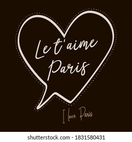 Le T'aime paris es love paris heart dot abstract,Diseño gráfico imprimir camisetas de moda, vector, afiche, tarjeta