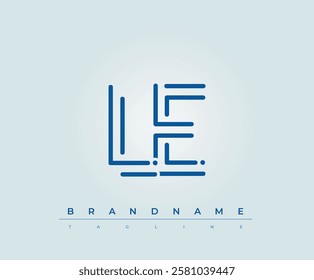 LE Technology Letter Logo Template. This tech letter logo is a graphic mark that uses letters to represent a technology company.