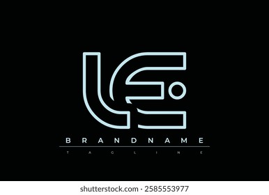 LE Technology Letter Logo Template. This tech letter logo is a graphic mark that uses letters to represent a technology company.