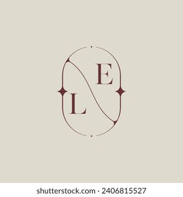 LE wedding classic in elegant monogram with high quality professional design that will print well