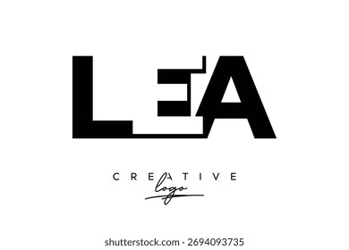 LEA Creative Minimalist Negative Space Latter Logo with Modern Monogram for Branding and Business Lettermark Logo Initial Letters Logo Design for Branding.