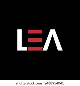 LEA triangle letter logo design with triangle shape. LEA triangle logo design monogram. LEA triangle vector logo template with red color. LEA triangular logo Simple, Elegant, and Luxurious design.