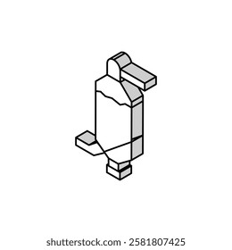 leaching aluminium production isometric icon vector. leaching aluminium production sign. isolated symbol illustration