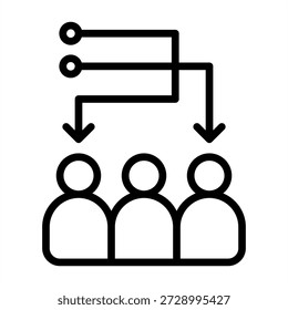 Icono de asignación de clientes potenciales - Estilo de iconos de contorno negro para contabilidad y negocios