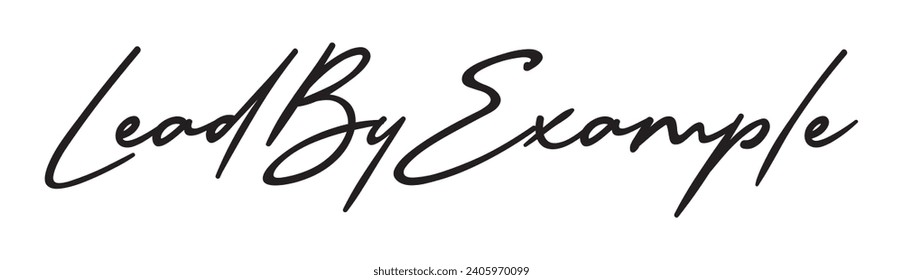 lead by example text on white background.