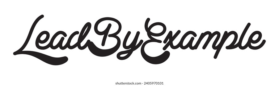 lead by example text on white background.