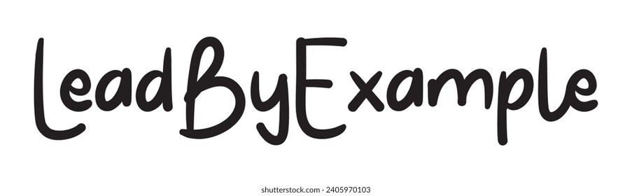 lead by example text on white background.