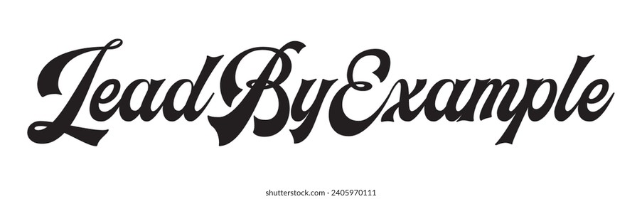 lead by example text on white background.