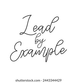 lead by example text on white background.