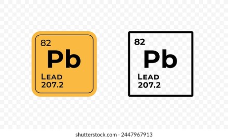 Lead, chemical element of the periodic table vector design