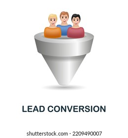 Lead Conversion icon. 3d illustration from digital marketing collection. Creative Lead Conversion 3d icon for web design, templates, infographics and more