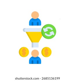 Lead Conversion Icon Flat Vector Illustration