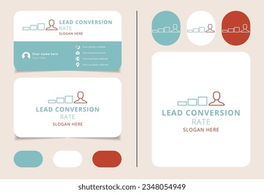 Lead conversion logo design with editable slogan. Branding book and business card template.