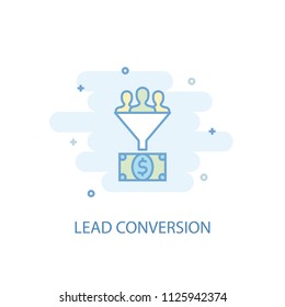 Lead conversion trendy icon. Simple line, colored illustration. Lead conversion symbol flat design from Social Media Marketing set. Can be used for UI/UX