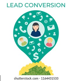 lead conversion vector flat illustration .Business template. Modern background. digital marketing strategy illustration