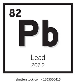 Lead Element Vector Icon, Periodic Table Element