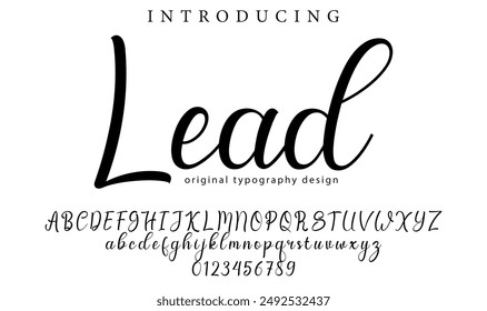 Lead Font Stylish brush painted an uppercase vector letters, alphabet, typeface