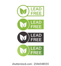 Lead Free Label Icon Set Vector Design.