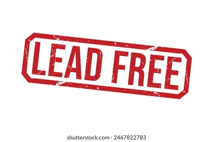 Lead Free red rubber stamp vector design.