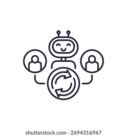 generación de clientes potenciales con el icono de línea de IA en blanco