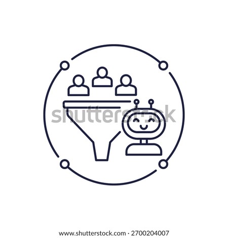 lead generation with AI line icon