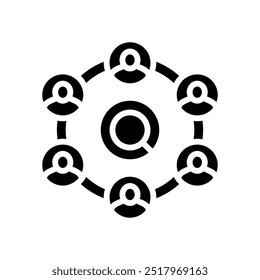 Lead Generation Geschäftsprozess Glyphe Icon Vektor. Generierung von Geschäftsprozessen. einzelne Symbolgrafik