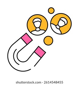 lead generation business process line icon vector. lead generation business process sign. isolated symbol illustration