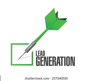 lead generation check dart illustration design over a white background