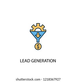Lead Generation concept 2 colored line icon. Simple yellow and blue element illustration. Lead Generation concept outline symbol design