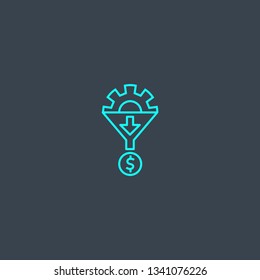 Lead Generation concept blue line icon. Simple thin element on dark background. Lead Generation concept outline symbol design. Can be used for web and mobile UI/UX
