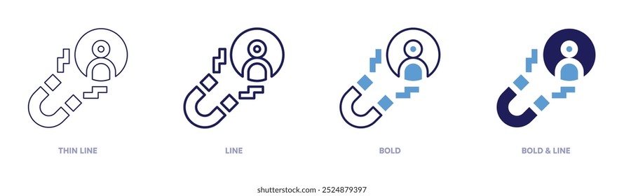 Lead generation icon in 4 different styles. Thin Line, Line, Bold, and Bold Line. Duotone style. Editable stroke.