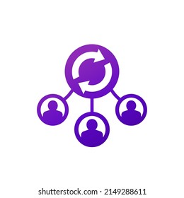 lead generation icon with arrows and people