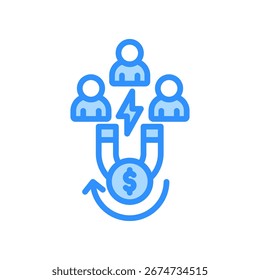 Lead Generation Icon Blue Color Vector Illustration