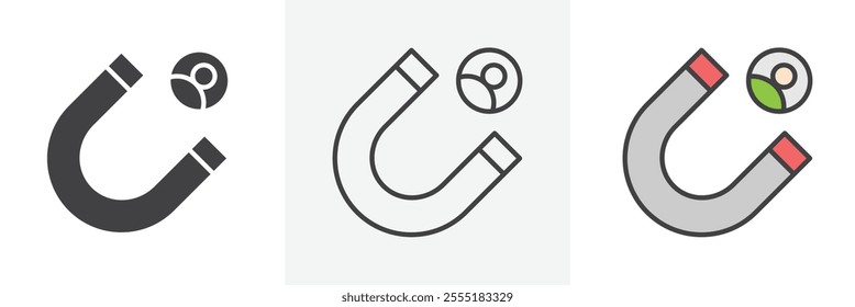 Lead generation icon collection in black and colored style.