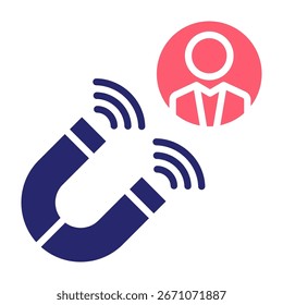 Lead Generation Icon Color Fill Style Vector Illustration