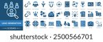 Lead Generation icon. Customer Acquisition, Prospect Engagement, Sales Funnel, Lead Capture and Target Audience