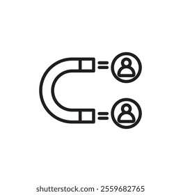 Lead generation icon Flat art in black and white isolated