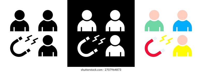 Icono de generación de clientes potenciales de un Vector de estilo de glifo