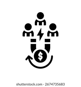 Lead Generation Icon Glyph Vector Illustration