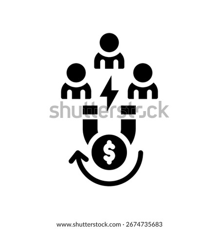 Lead Generation Icon Glyph Vector Illustration