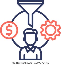 Lead Generation Icon Line Color Vector Illustration