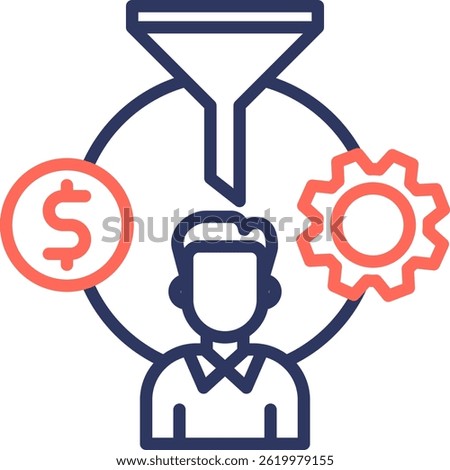 Lead Generation Icon Line Color Vector Illustration