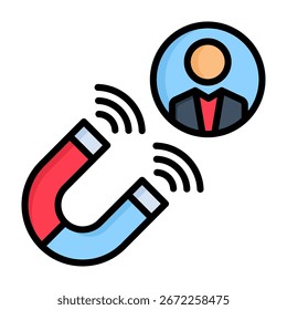 Lead Generation Icon Lineal Color Style Vector Illustration