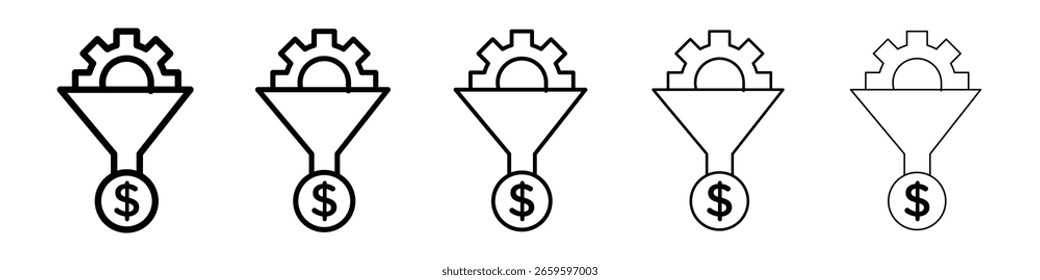 Ícone de geração de cliente potencial ou estilo preto de contorno de ilustração de logotipo