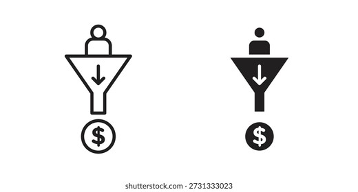 Icono de generación de plomo sobre fondo blanco. Icono de Vector de stock
