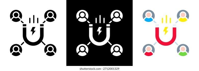 Lead Generation Icon Set Glyph vector Illustration