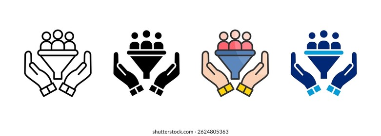 Conjunto de Ícones de Geração de Cliente Potencial para Coleção de Vários Estilos