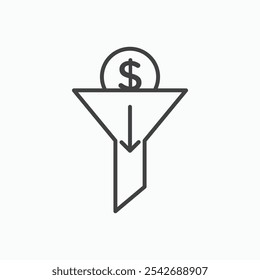 Icono de generación de clientes potenciales en líneas negras delgadas