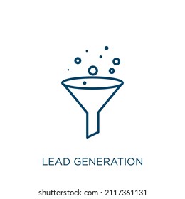 Lead Generation Icon. Thin Linear Lead Generation Outline Icon Isolated On White Background. Line Vector Lead Generation Sign, Symbol For Web And Mobile