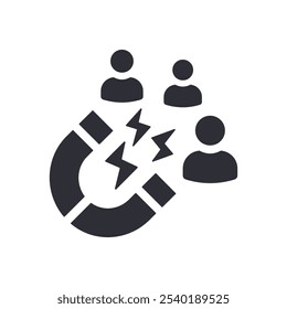 Ícones de geração de clientes potenciais no plano de fundo branco. Ilustração vetorial.